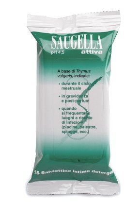 SAUGELLA ATTIVA SALVIETTINE 15 BUSTINE - Farmacia Bartoli