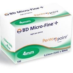 AGO PER PENNA DA INSULINA BD MICROFINE PENTAPOINT GAUGE 32 4 MM 100 PEZZI - Farmacia Bartoli