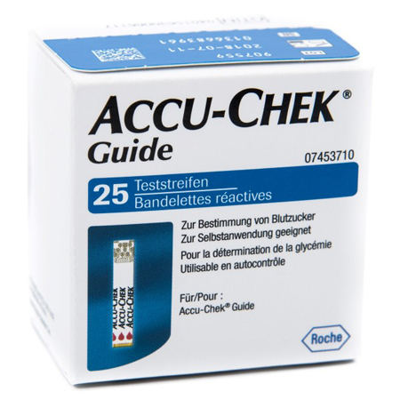 STRISCE MISURAZIONE GLICEMIA ACCU-CHEK GUIDE 25 PEZZI CONFEZIONE RETAIL - Farmacia Bartoli