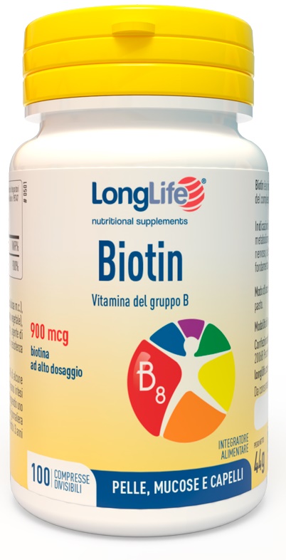 LONGLIFE BIOTIN 900 MCG 100 COMPRESSE - Farmacia Bartoli