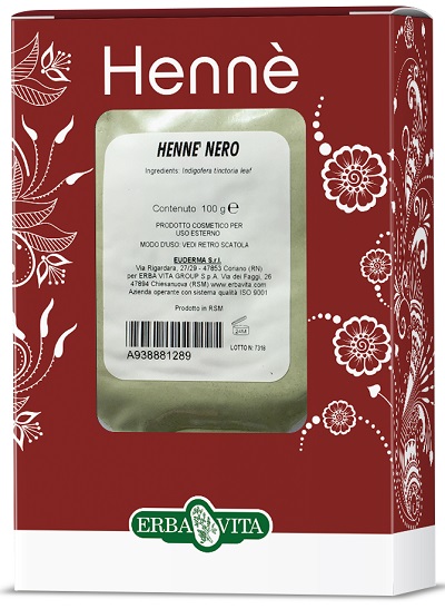 HENNE COLORANTE CAPELLI NERO 100 G - Farmacia Bartoli