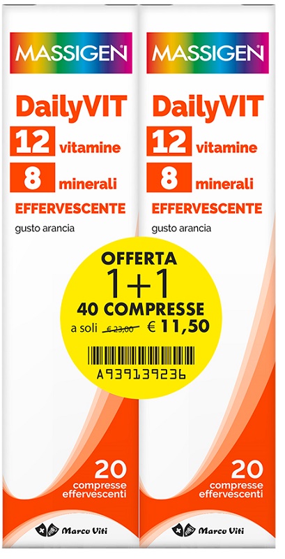 MASSIGEN DAILYVIT EFFERVESCENTE 20+20 COMPRESSE - Farmacia Bartoli