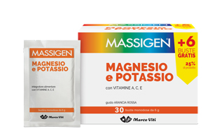 MASSIGEN MAGNESIO E POTASSIO 24 BUSTINE +6 GRATIS - Farmacia Bartoli