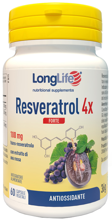 LONGLIFE RESVERATROL 4X FORTE 60 CAPSULE VEGETALI - Farmacia Bartoli