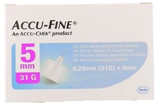 AGO PER PENNA DA INSULINA ACCU-FINE PEN NEEDLE ACCU-CHEK GAUGE 31 X 5MM 100 PEZZI - Farmacia Bartoli