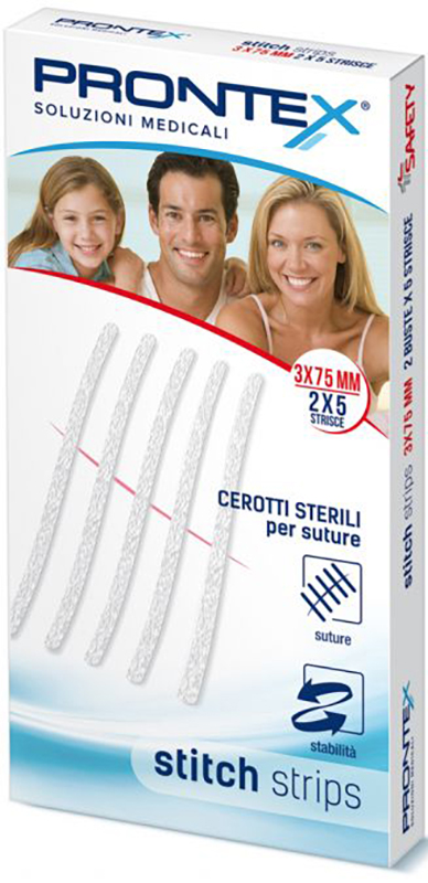 PRONTEX STITCH STRIPS 3X75 10 PEZZI - Farmacia Bartoli
