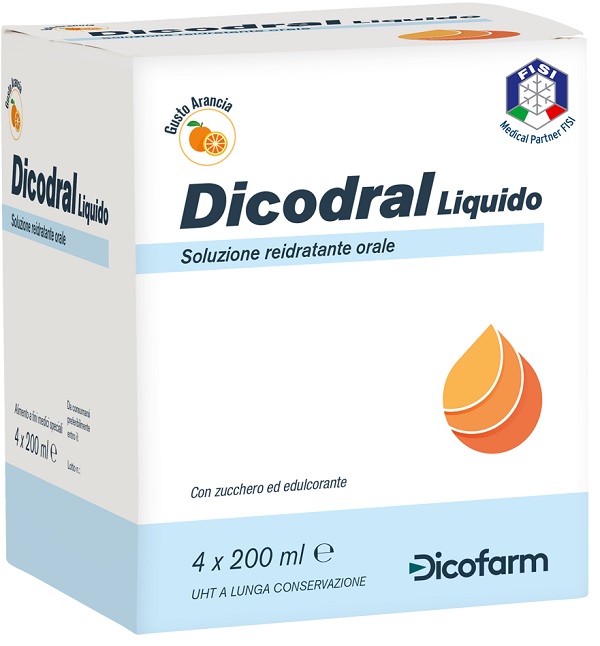 DICODRAL LIQUIDO SOLUZIONE REIDRATANTE ORALE 4 X 200 ML - Farmacia Bartoli