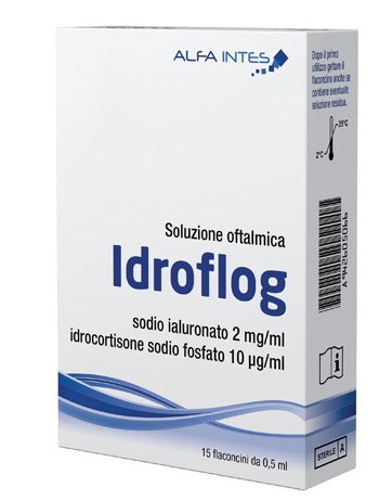 SOLUZIONE OFTALMICA IDROFLOG A BASE DI IALURONATO DI SODIO E IDROCORTISONE SODIO FOSFATO 15 FLACONCINI DA 0,5 ML - Farmacia Bartoli