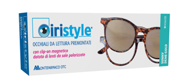 OCCHIALE DA LETTURA PREMONTATO IRISTYLE SUNNY DEMI GOLD +1,00 CON CLIP ON MAGNETICO DOTATO DI LENTI DA SOLE POLARIZZATE 1 PAIO - Farmacia Bartoli
