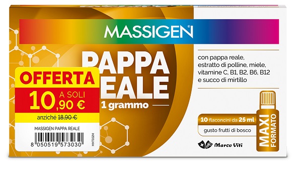 MASSIGEN PAPPA REALE 10 FLACONCINI DA 25 ML 10,90 E - Farmacia Bartoli