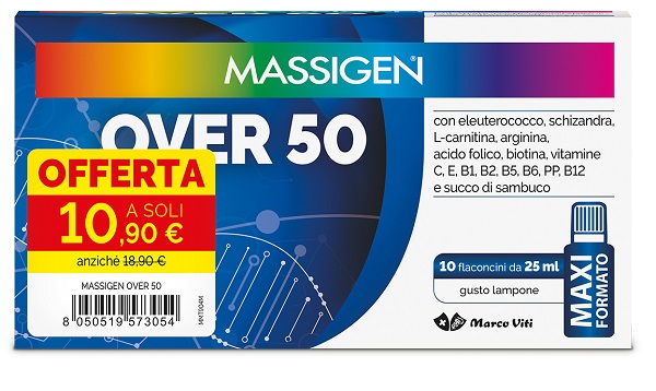 MASSIGEN OVER 50 10 FLACONCINI DA 25 ML 10,90 E - Farmacia Bartoli