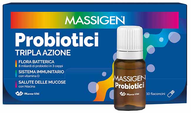 MASSIGEN PROBIOTICI 10 FLACONCINI X 8 ML PREZZO PIENO - Farmacia Bartoli
