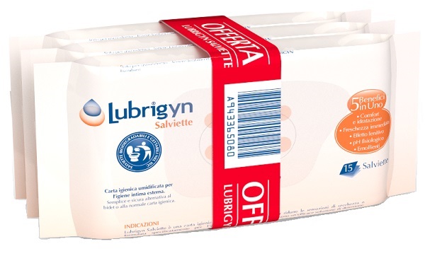 LUBRIGYN SALVIETTE 3 CONFEZIONI DA 15 PEZZI - Farmacia Bartoli