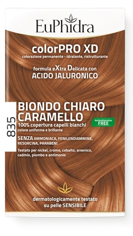 EUPHIDRA COLORPRO GEL COLORANTE CAPELLI XD 835 CARAMELLO 50 ML + ATTIVANTE + BALSAMO + GUANTI - Farmacia Bartoli