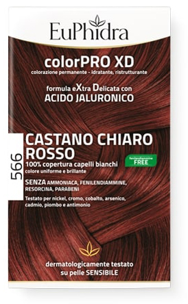 EUPHIDRA COLORPRO GEL COLORANTE CAPELLI XD 566 CASTANO CHIARO ROSSO 50 ML + ATTIVANTE + BALSAMO + GUANTI - Farmacia Bartoli