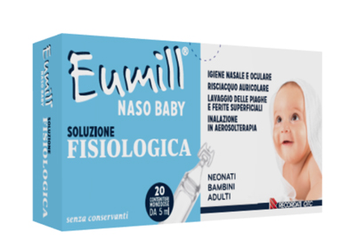 EUMILL NASO BABY SOLUZIONE FISIOLOGICA 20 CONTENITORI MONODOSE 5 ML - Farmacia Bartoli