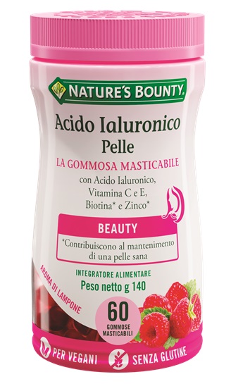 NATURE'S BOUNTY ACIDO IALURONICO PELLE 60 GOMMOSE MASTICABILI - Farmacia Bartoli