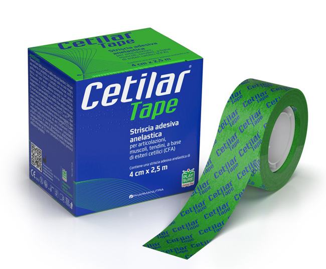 STRISCIA ADESIVA ANELASTICA CETILAR TAPE CM 4 X 2,5 M - Farmacia Bartoli