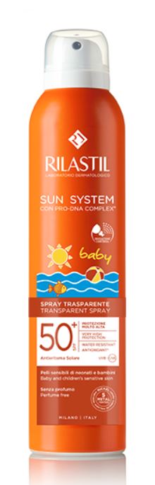 RILASTIL SUN SYSTEM BABY TRANSPARENT SPRAY SPF50+ 200 ML - Farmacia Bartoli