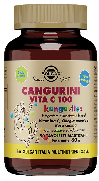 CANGURINI VITA C 100 90 TAVOLETTE MASTICABILI - Farmacia Bartoli