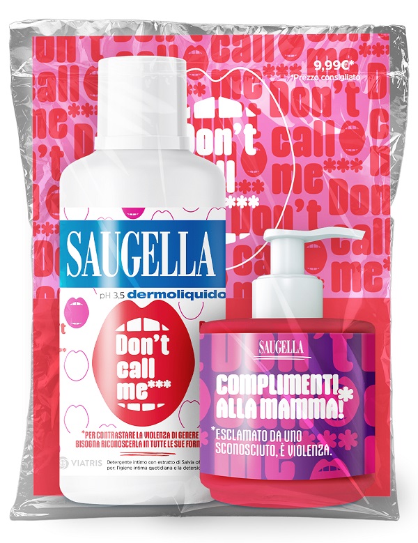 SAUGELLA BUNDLE DERMOLIQUIDO DON'T CALL ME 1 SAUGELLA DERMOLIQUIDO 500 ML CON ETICHETTA EDIZIONE LIMITATA + 1 MINISIZE SAMPLE CON PUMP 150 ML - Farmacia Bartoli