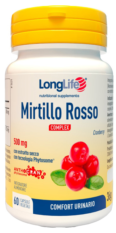LONGLIFE MIRTILLO ROSSO COMPLEX 60 CAPSULE VEGETALI - Farmacia Bartoli