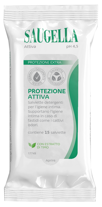 SAUGELLA ATTIVA SALVIETTINE 15 PEZZI - Farmacia Bartoli