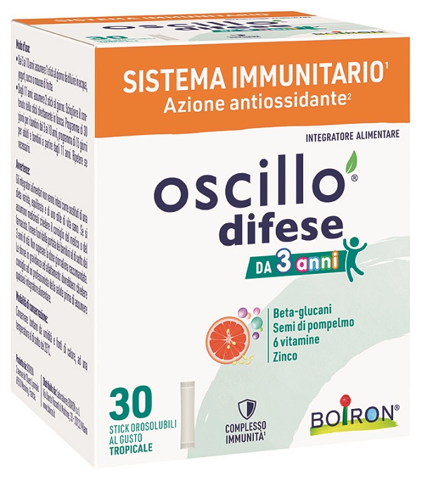 OSCILLO DIFESE 3+ 30 STICK OROSOLUBILI - Farmacia Bartoli