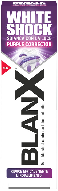 BLANX WHITE SHOCK PURPLE CORRECTOR DENTIFRICIO 75 ML - Farmacia Bartoli