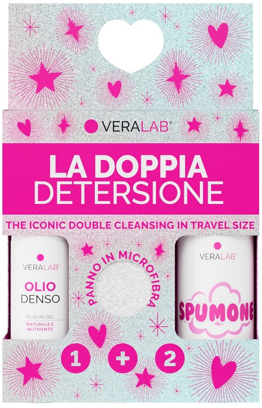 VERALAB KIT LA DOPPIA DETERSIONE TRAVEL 1 OLIO DENSO 30 ML + 1 SPUMONE 50 ML - Farmacia Bartoli