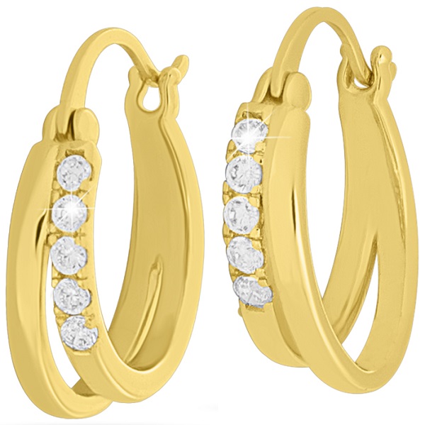 MJ POST 498 ORECCHINO DEFINITIVO MEDICAL JEWELS DOPPIO CERCHIO ORO - Farmacia Bartoli