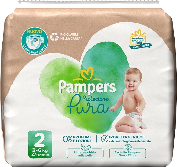 PAMPERS PROTEZIONE PURA MINI PANNOLINI 27 PEZZI - Farmacia Bartoli