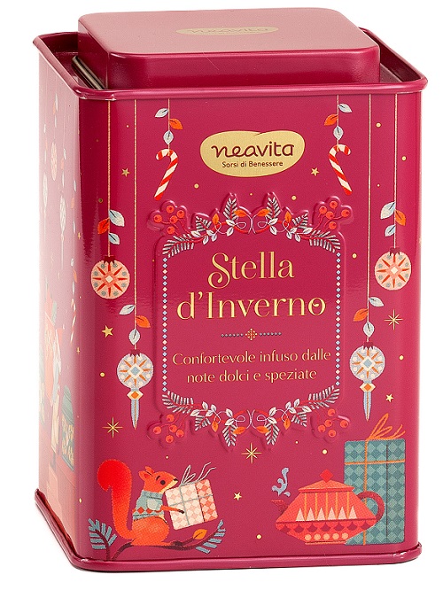 NEAVITA INFUSO STELLA D'INVERNO FILTROSCRIGNO IN SQUARE TIN ROSSO NATALE 12 FILTRI DA 3,5 G - Farmacia Bartoli