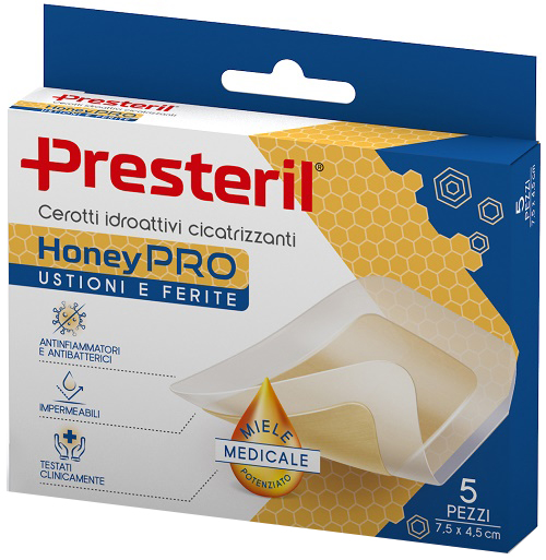 CEROTTO IDROATTIVO CICATRIZZANTE PRESTERIL HONEYPRO 5X7 CM 5 PEZZI - Farmacia Bartoli