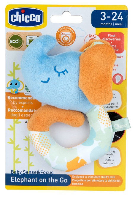 CHICCO GIOCO BABY SENSE&FOCUS TRILLINO SOFT ELEFANTE ECO+ - Farmacia Bartoli
