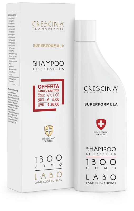 SHAMPOO CRESCINA RI-CRESCITA SUPERFORMULA 1300 UOMO 150 ML - Farmacia Bartoli