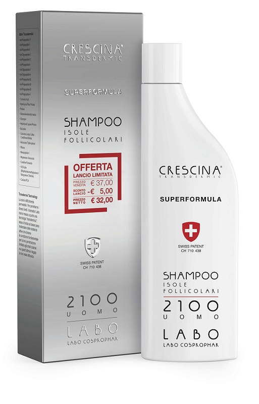 SHAMPOO CRESCINA ISOLE FOLLICOLARI SUPERFORMULA 2100 UOMO 150 ML - Farmacia Bartoli