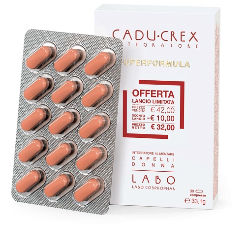 CADU-CREX SUPERFORMULA INTEGRATORE CAPELLI DONNA 30 COMPRESSE 30 G - Farmacia Bartoli