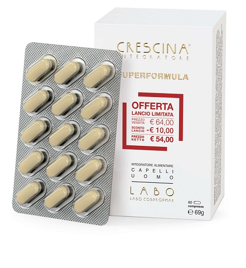 CRESCINA INTEGRATORE RI-CRESCITA SUPERFORMULA UOMO 60 COMPRESSE 60 G - Farmacia Bartoli