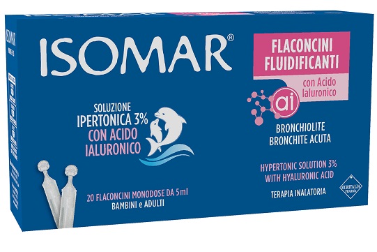 ISOMAR FLACONCINI FLUIDIFICANTI SOLUZIONE IPERTONICA 30%+ACIDO IALURONICO 20 FLACONCINI DA 5 ML - Farmacia Bartoli