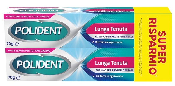 ADESIVO PROTESI DENTALI POLIDENT LUNGA TENUTA 2 TUBETTI X 70 G - Farmacia Bartoli