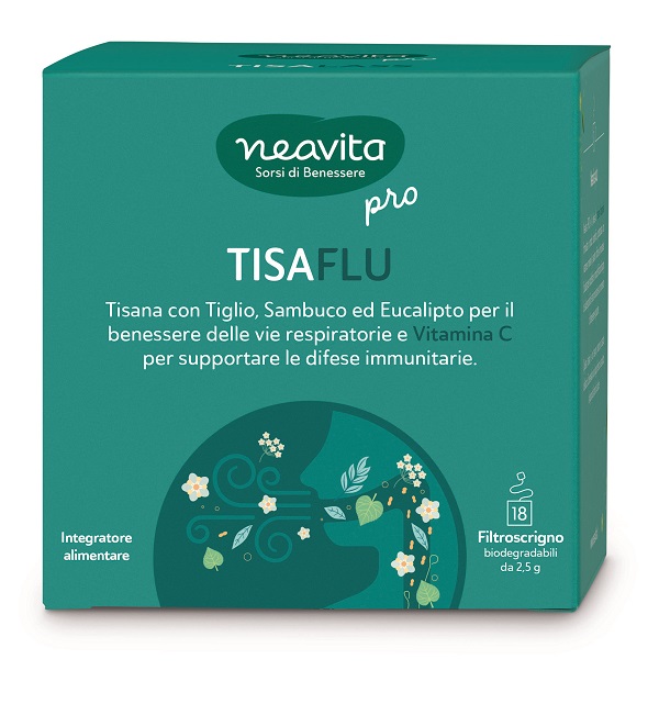 NEAVITA FILTROSCRIGNO TISAFLU TIGLIO SAMBUCO EUCALIPTO VITAMINA C 18 FILTRI - Farmacia Bartoli