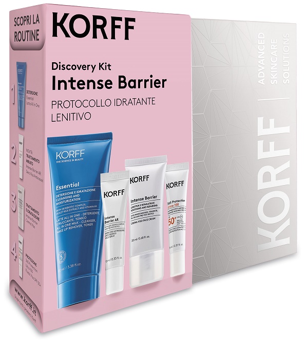 DISCOVERY KIT INTENSE BARRIER LATTE DETERGENTE 100 ML + SIERO 10 ML + CREMA 20 ML + CREMA FLUIDA 15 ML - Farmacia Bartoli
