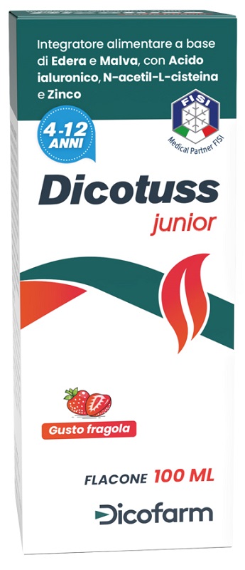 DICOTUSS JUNIOR GUSTO FRAGOLA 100 ML - Farmacia Bartoli