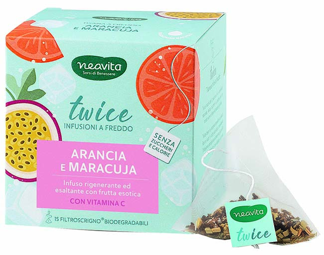 NEAVITA INFUSO TWICE ARANCIA MARACUJA + VITAMINA C 15 FILTRI - Farmacia Bartoli