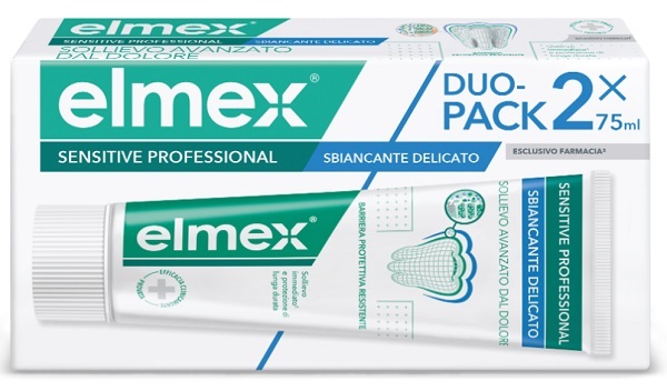 ELMEX SENSITIVE PROFESSIONAL WHITENING DENTIFRICIO DUO PACK 2 TUBI DA 75 ML - Farmacia Bartoli