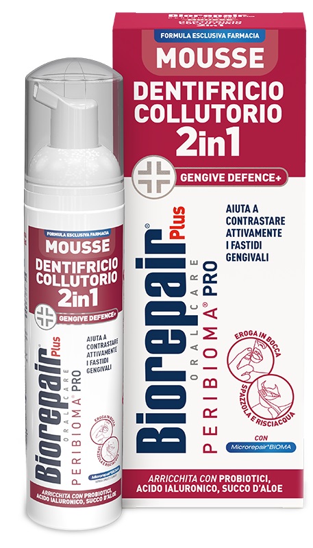 BIOREPAIR PLUS MOUSSE DENTIFRICIO COLLUTORIO 2 IN 1 GENGIVE 80 ML - Farmacia Bartoli