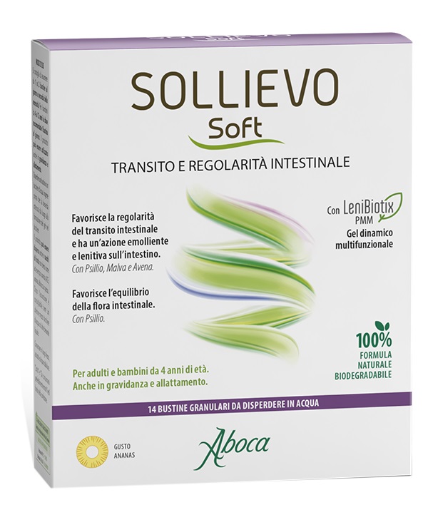 SOLLIEVO SOFT 14 BUSTINE GRANULARI DA 3,8 G SENZA GLUTINE SENZA LATTOSIO SENZA ZUCCHERI AGGIUNTI - Farmacia Bartoli