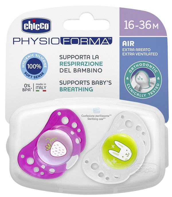 CHICCO SUCCHIETTO AIR GIRL IN SILICONE 16-36 MESI 2 PEZZI - Farmacia Bartoli