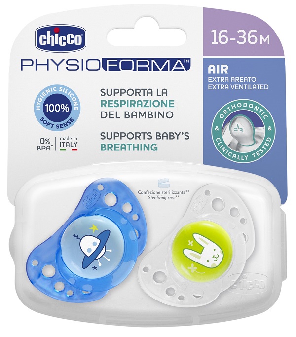 CHICCO SUCCHIETTO AIR BOY IN SILICONE 16-36 MESI 2 PEZZI - Farmacia Bartoli